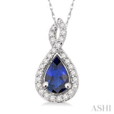 Pear Shape Gemstone & Diamond Pendant