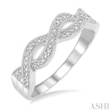 Infinity Shape Silver Diamond Fashion Ring