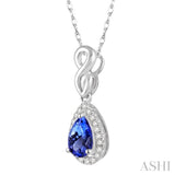 Pear Shape Gemstone & Diamond Pendant