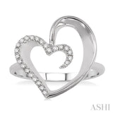 Heart Shape Silver Diamond Fashion Ring