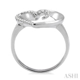 Heart Shape Silver Diamond Fashion Ring