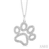 Silver Paw Diamond Fashion Pendant