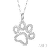 Silver Paw Diamond Fashion Pendant