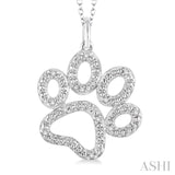 Silver Paw Diamond Fashion Pendant