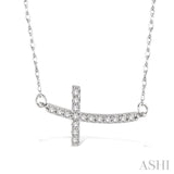 Sideway Cross Diamond Pendant