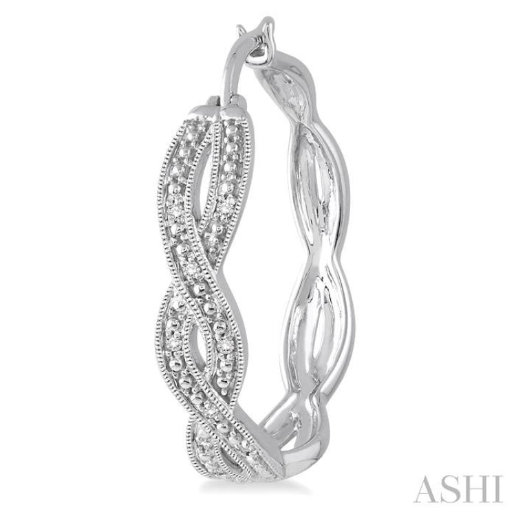 Infinity Shape Silver Diamond Fashion Earrings