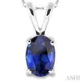 Oval Shape Solitaire Gemstone Pendant