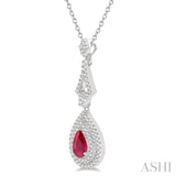 Pear Shape Gemstone & Diamond Pendant