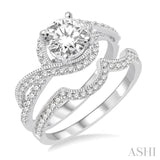 1 Ctw Diamond Wedding Set With 7/8 Ctw Engagement Ring and 1/6 Ctw Wedding Band in 14K White Gold