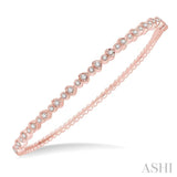 1/2 Ctw Round & Heart Shape Mount Stackable Diamond Bangle in 14K Rose Gold