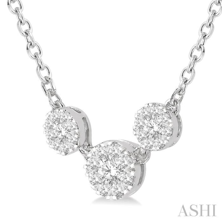 Lovebright Three Stone Diamond Necklace