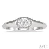 Oval Shape Lovebright Essential Light Weight Diamond Promise Ring