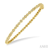 1/4 ctw Pear Shape & Circular Mount Round Cut Diamond Stackable Bangle in 14K Yellow Gold