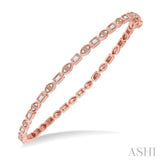 1/3 ctw Baguette & Round Cut Diamond Stackable Bangle in 14K Rose Gold
