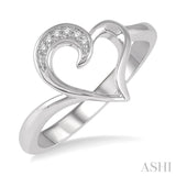 Heart Shape Silver Diamond Fashion Ring