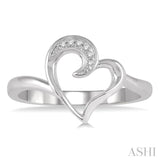 Heart Shape Silver Diamond Fashion Ring