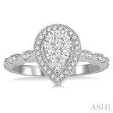 Pear Shape Lovebright Bridal Diamond Engagement Ring