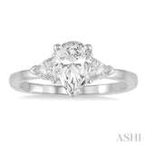 Pear Shape Semi-Mount Diamond Engagement Ring