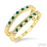 Gemstone & Diamond Insert Ring