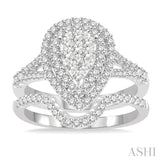 Pear Shape Lovebright Bridal Diamond Wedding Set