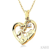 Mom & Child Heart Shape Diamond Fashion Pendant