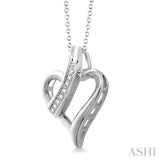 Heart Shape Silver Diamond Fashion Pendant