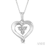 Heart Shape Silver Diamond Fashion Pendant