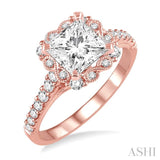 3/8 Ctw Diamond Semi-mount Engagement Ring in 14K Rose Gold