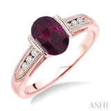 Oval Shape Gemstone & Diamond Ring