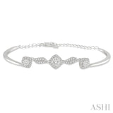 5/8 Ctw Round Cut Diamond Lovebright Bracelet in 14K White Gold