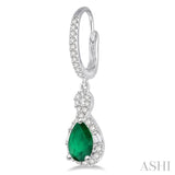 Pear Shape Gemstone & Diamond Earrings