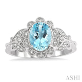 Oval Shape Gemstone & Diamond Ring