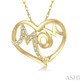 Mom Heart Shape Diamond Fashion Pendant