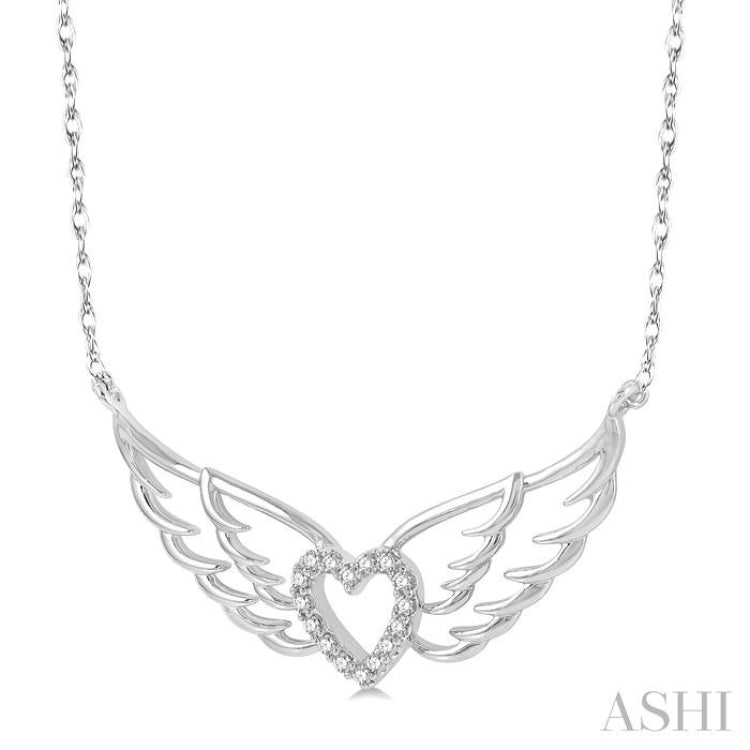 Angel Wings Heart Shape Diamond Necklace