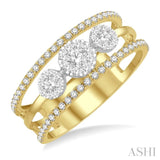 Lovebright Diamond Three Stone Fashion Ring