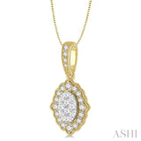 Oval Shape Lovebright Diamond Pendant