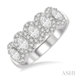 Oval Shape 5 Stone Diamond Wedding Band