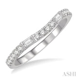 1/3 ctw Baguette & Round Cut Diamond Wedding Band in 14K White Gold
