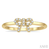 Bow Shape Petite Diamond Fashion Ring