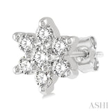 Flower Shape Petite Diamond Fashion Earrings