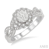 Flower Shape Lovebright Diamond Fashion Ring