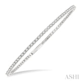 1 ctw Round Cut Diamond Stackable Flexi Bangle in 14K White Gold