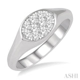 1/3 ctw Oval Shape Lovebright Diamond Ring in 14K White Gold