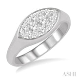 1/2 ctw Marquise Shape Lovebright Round Cut Diamond Ring in 14K White Gold